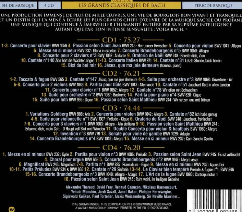 AlbumCD 12 CM LP Les Grands Classiques de Bach