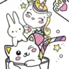 Animaux Kawaii - 50 marque-pages à colorier