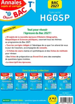 Annales Objectif BAC 2027 - Spécialité HGGSP Tle - sujets et corrigés
