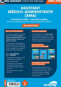 Assistant médico-administratif (AMA) – 200 questions (Catégorie B – Concours 2026-2027)
