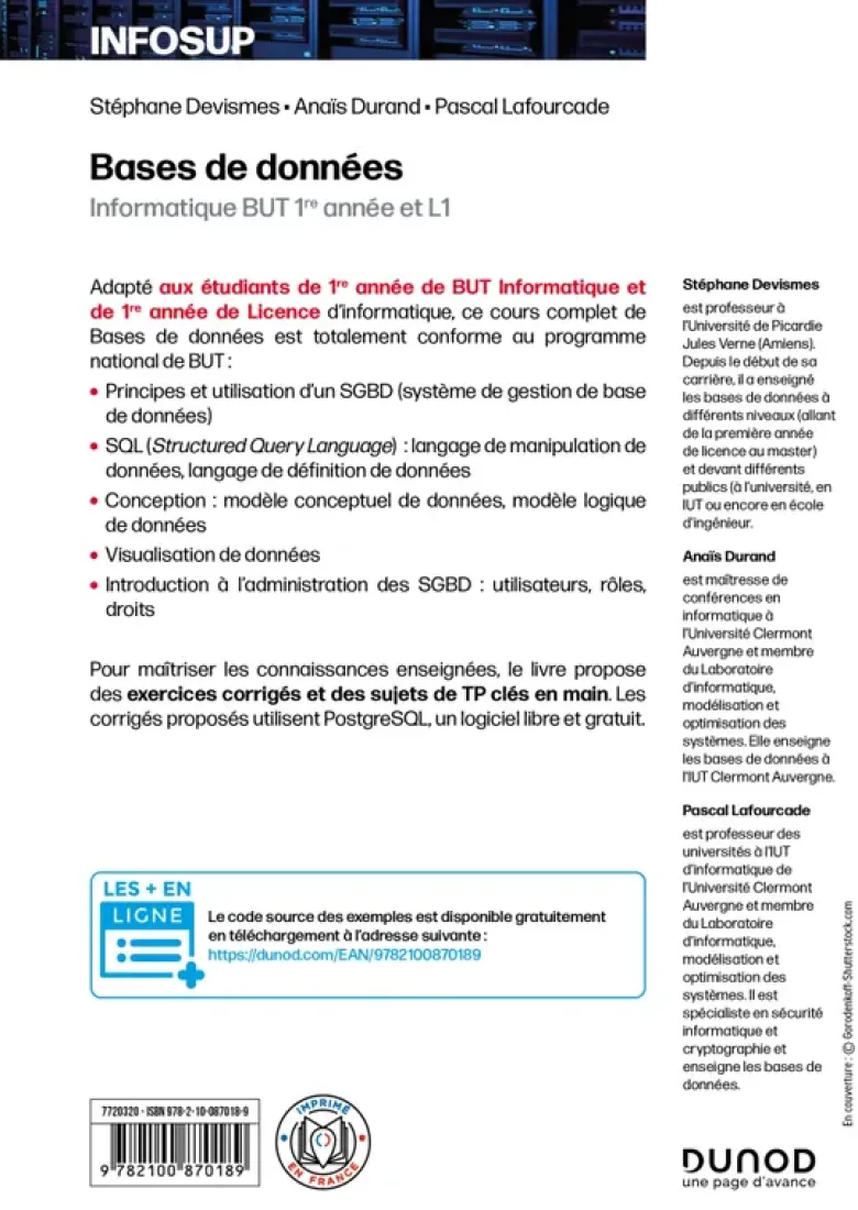 Bases de données - Informatique BUT 1re année et L1