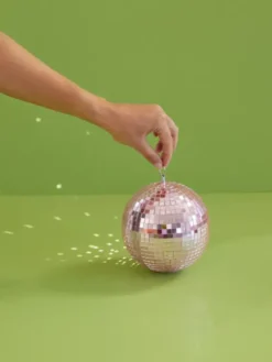 Boule disco à facettes - Rose Pâle - 15 cm