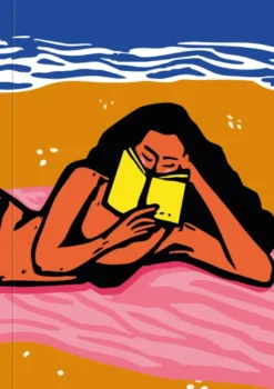 Carnet pages blanches lecture sur la plage