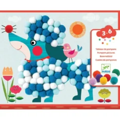 Collages pour les petits - Des chiens à caresser collages Pompons