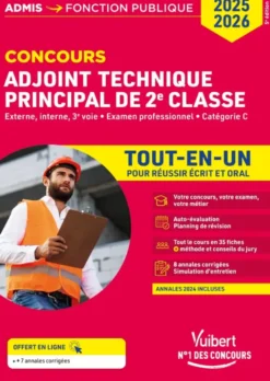 Concours Adjoint technique principal de 2e classe - Catégorie C - Tout-en-un - Annales 2024 incluses