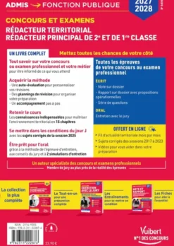 Concours et examens Rédacteur territorial et Rédacteur principal de 2e et 1e classe 2027-2028 - Tout-en-un