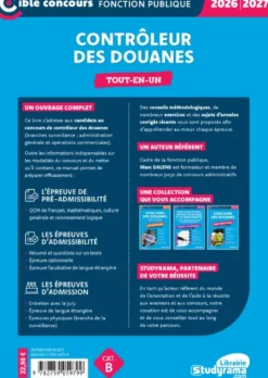Contrôleur des douanes – Tout-en-un (Catégorie B – Concours 2026-2027)