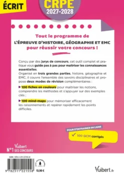 CRPE 2027-2028 - Histoire et géographie : 200 fiches et mind-maps pour se remettre à niveau - Epreuve écrite d'admissibilité M2/L3