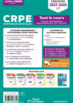 CRPE 2027-2028 - L3 - Tout le cours : épreuves écrites et orales