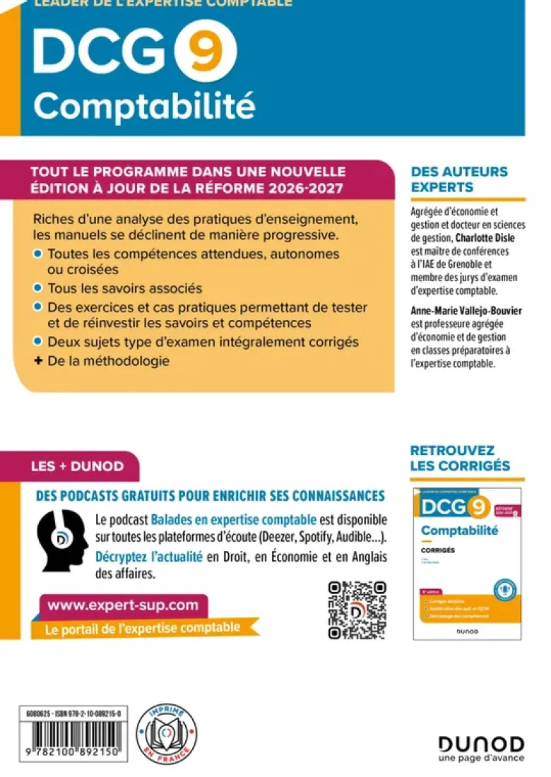 DCG 9 Comptabilité - Manuel - Réforme 2026-2027