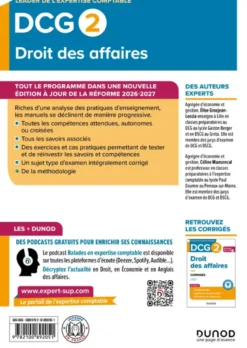 DCG 2 Droit des affaires - Manuel - Réforme 2026-2027