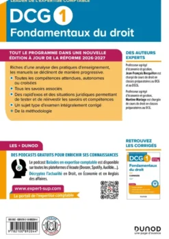 DCG 1 - Fondamentaux du droit - Manuel - Réforme 2026-2027