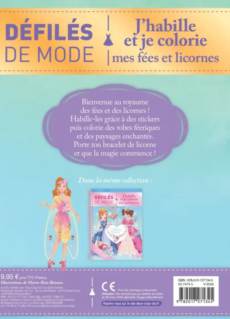Défilés de mode - J'habille et je colorie mes licornes et fées