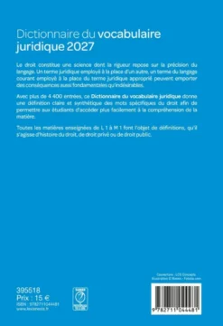 Dictionnaire du vocabulaire juridique 2027