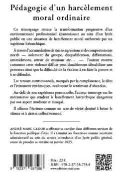 Education Nationale : Pédagogie d'un harcèlement moral ordinaire