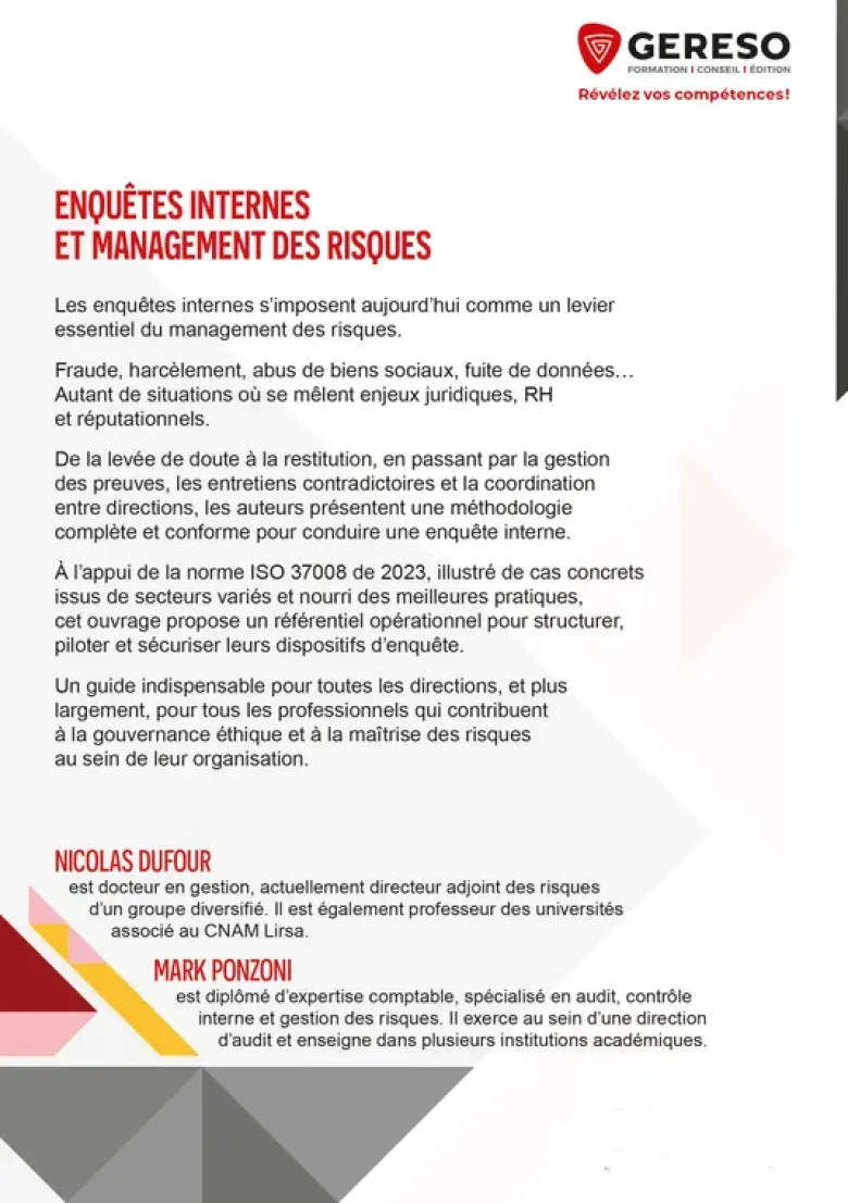 Enquêtes internes et management des risques