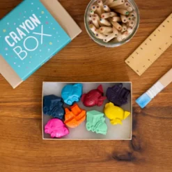 Ensemble de 6 crayons cires thème Transports
