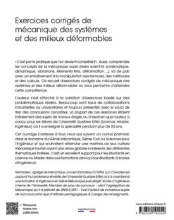 Exercices corrigés de mécanique des systèmes et des milieux déformables