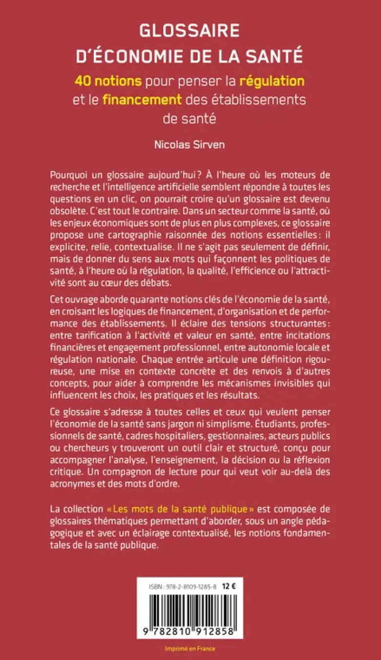 Glossaire d'économie de la santé