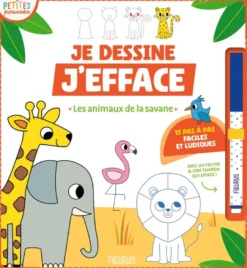 Je dessine j'efface - Les animaux de la savane