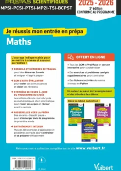 Je réussis mon entrée en prépa scientifique. Mathématiques 2025-2026