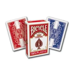 Jeu de 54 Cartes Poker Bicycle Plastique (rouge ou bleu)