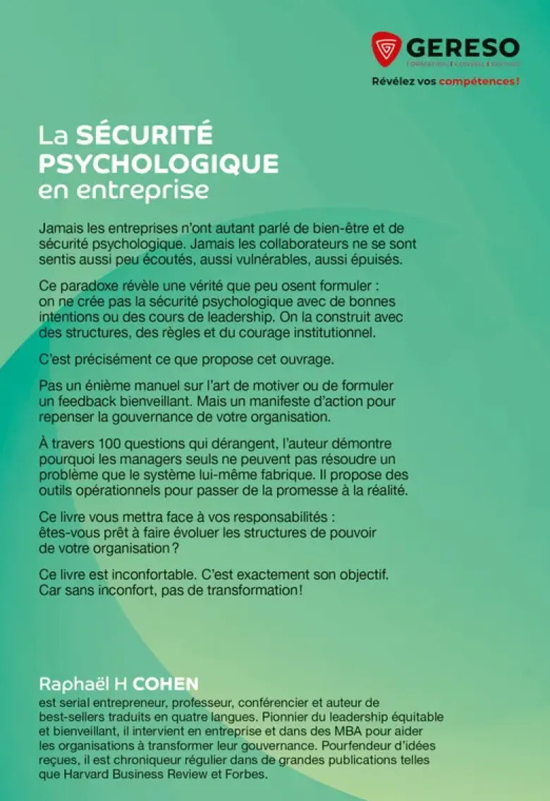 La sécurité psychologique en entreprise