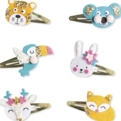 Les Ateliers Bijoux - 6 Barettes Animaux Pailletees