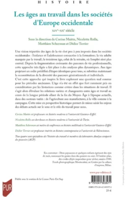 Les âges au travail dans les sociétés d'Europe occidentale, XIVe-XXe siècle