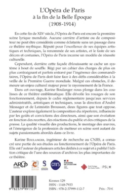 L’Opéra de Paris à la fin de la Belle Époque (1908-1914)