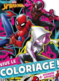 Marvel Spider-Man - Vive le coloriage ! (Spider-Man et Ghost-Spider fond rose)