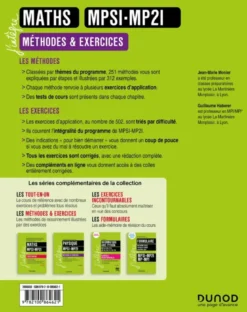 Maths MPSI-MP2I - Méthodes et Exercices - 6e éd.