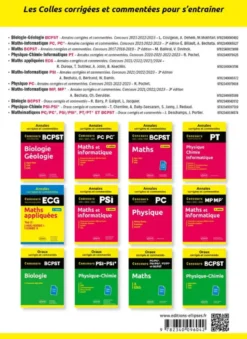 Maths. PCSI/PTSI. Colles corrigées et commentées