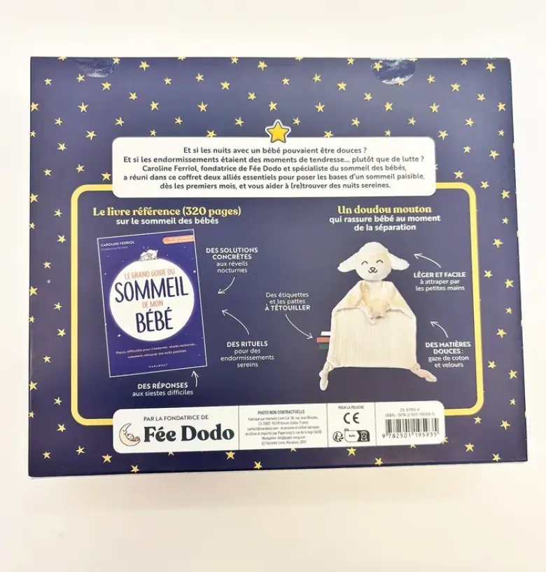 Mon coffret Fée dodo :livre Grand guide du sommeil de mon bébé + doudou