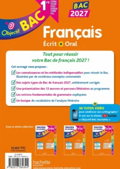 Objectif BAC 2027 Français écrit et oral 1res STMG - STI2D - ST2S - STL - STD2A - STHR