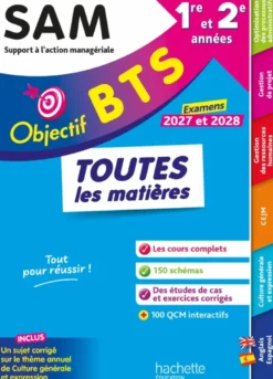 Objectif BTS SAM (1re et 2e années) - Toutes les matières, examens 2027-2028