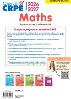 Objectif CRPE 2027 - Maths - épreuve écrite d'admissibilité M2/L3