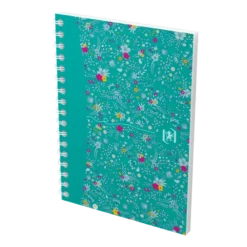 OXFORD Carnet Flowers A6 Petits Carreaux 5mm 100 Pages Reliure Intégrale Couverture Carte Coloris Assortis