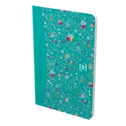 OXFORD Carnet Flowers 9x14cm Ligné 6mm 60 Pages Agrafées Couverture Carte Coloris Assortis