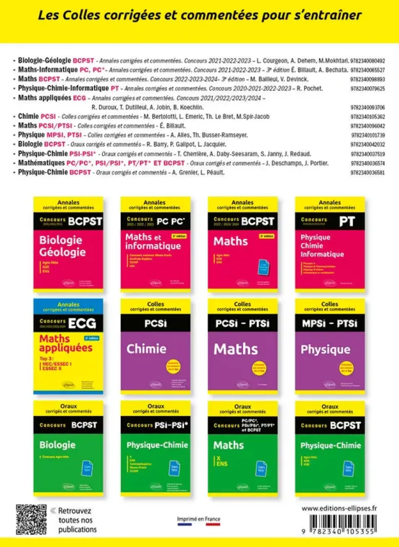 Physique. PCSI. Colles corrigées et commentées