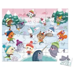Puzzle 36 pcs - Bataille de boules de neige