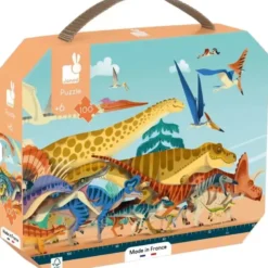 Puzzle 100 pcs - Panoramique dinosaures