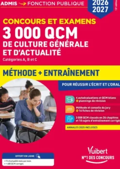 3000 QCM de culture générale et d'actualité - Méthode et entraînement - Concours 2026-2027