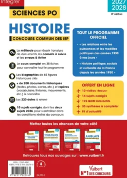 Sciences Po - Histoire - Concours commun des IEP 2027-2028