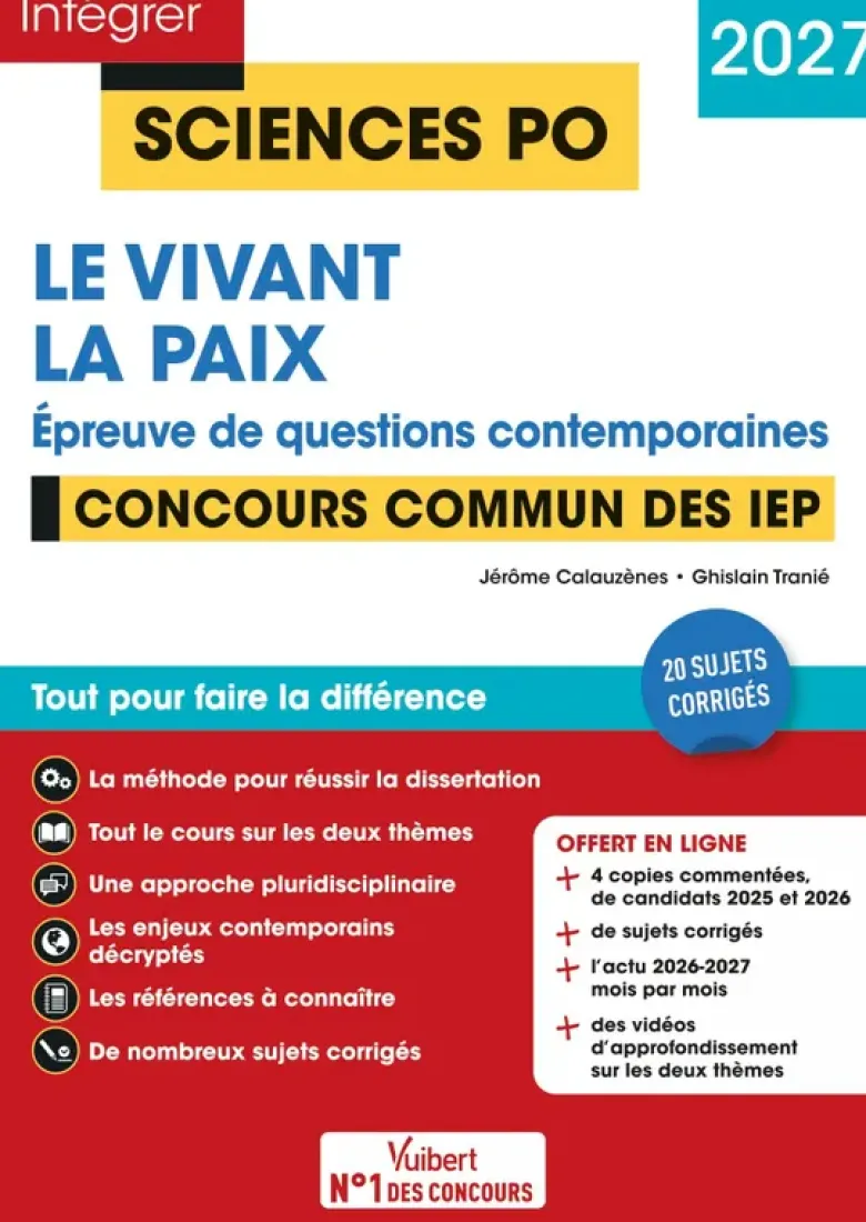 Sciences Po - Questions contemporaines - Thème 2026 + Thème 2027 - Concours commun des IEP 2027