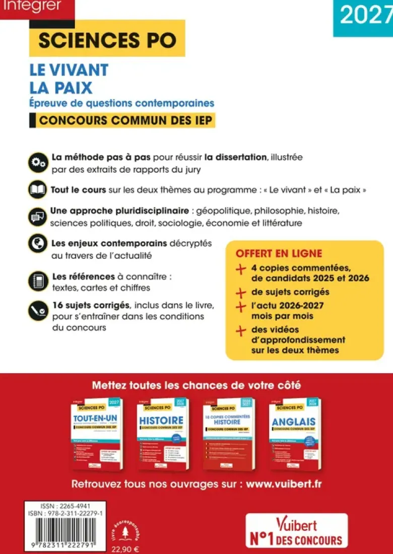 Sciences Po - Questions contemporaines - Thème 2026 + Thème 2027 - Concours commun des IEP 2027
