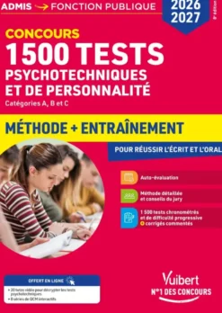 1500 tests psychotechniques et de personnalité - Méthode et entraînement intensif - Concours 2026-2027