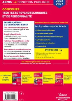 1500 tests psychotechniques et de personnalité - Méthode et entraînement intensif - Concours 2026-2027