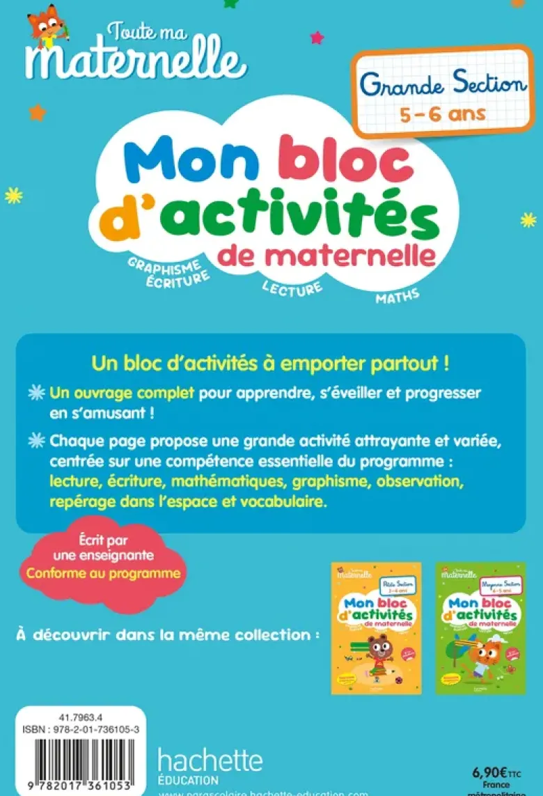 Toute ma maternelle - Mon bloc d'activités de maternelle - Grande Section (nouveaux programmes)