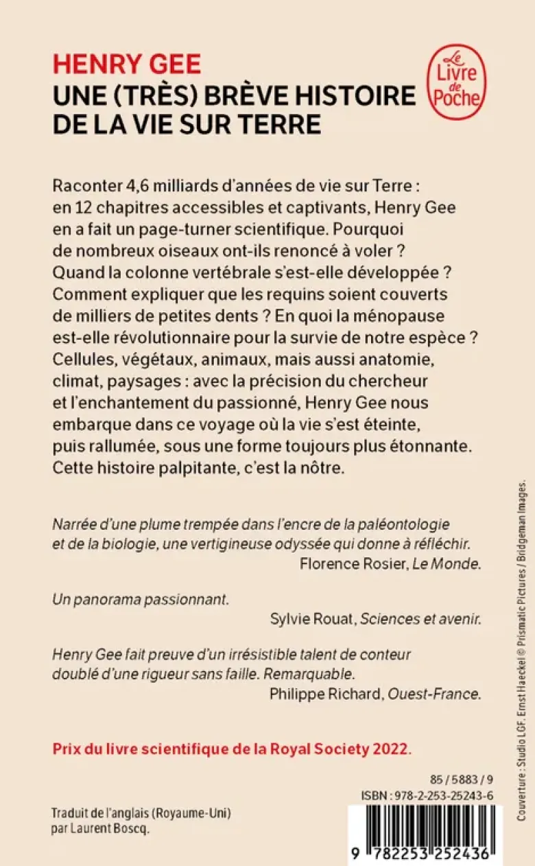 Une (très) brève histoire de la vie sur terre